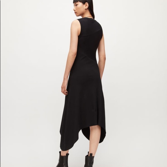 - 30-50% OFF BUNDLES! NWT STRETCH MAGASCHONI BLACK KNIT TANK DRESS TUNIC POCKETS - Picture 2 of 9